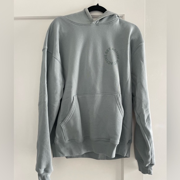 Set Active Hoodie Blue Size Small RARE Old Circle Logo Sweatshirt NEW - Picture 1 of 4
